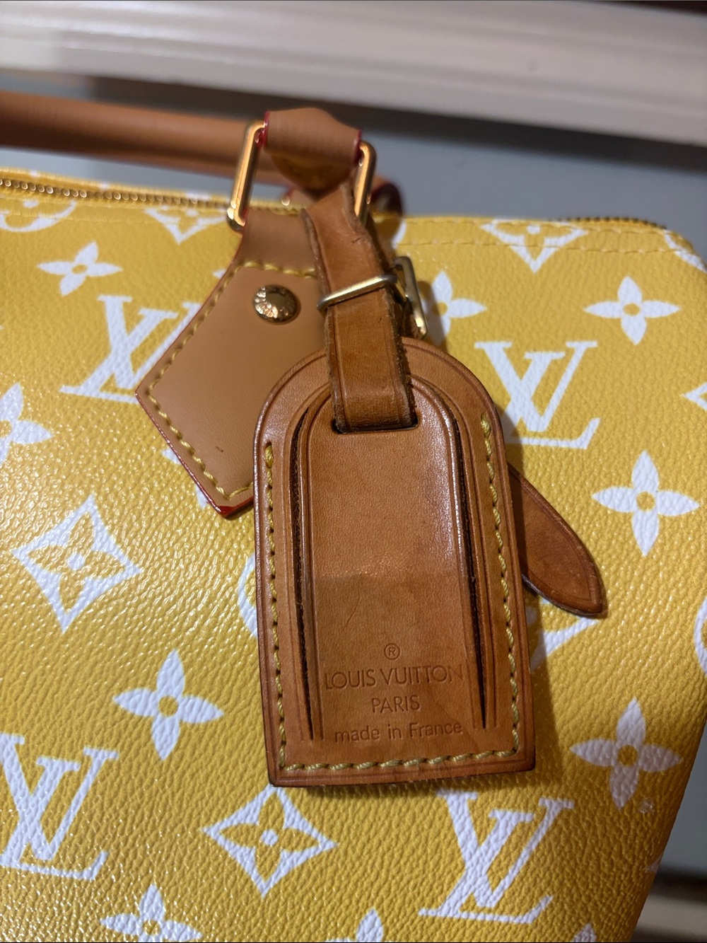 Louis Vuitton Yellow & White Monogram Speedy 40 Bandoulière Crossbody - Picture 2 of 9